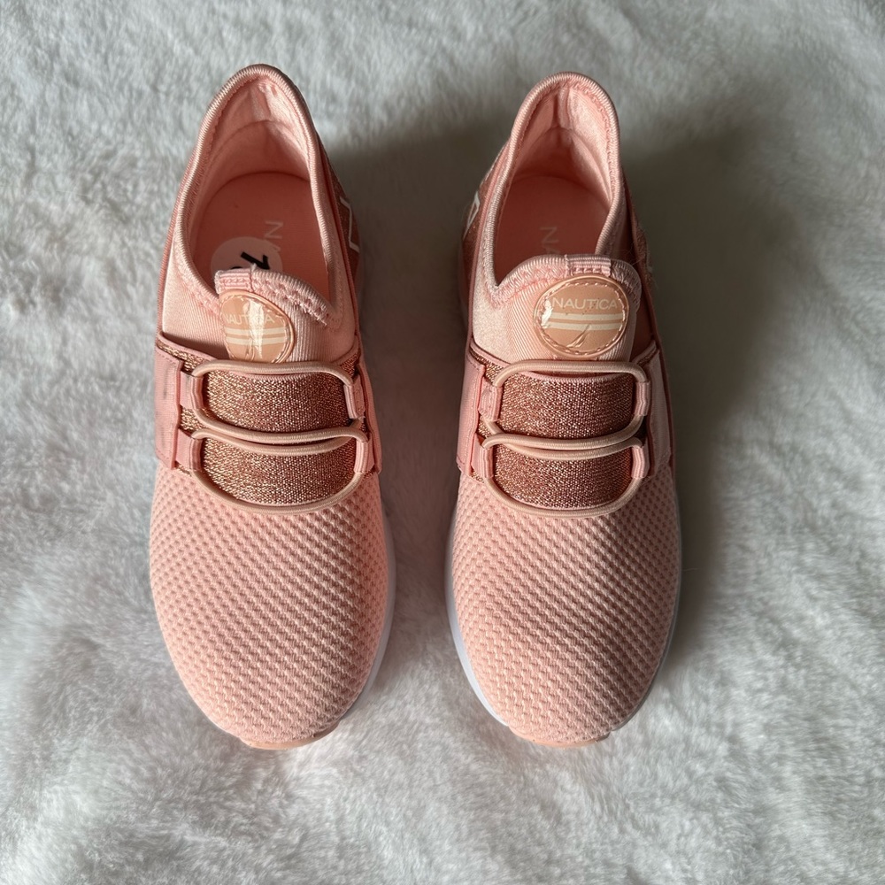 Girls rose gold nautica sneakers